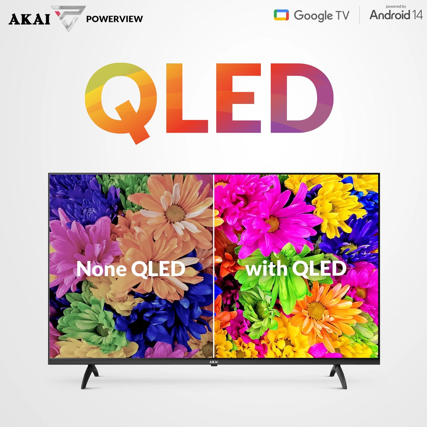 AKAI 127cm (50 Inch) 4K Ultra HD Smart Google QLED TV |Android 14 | Power View