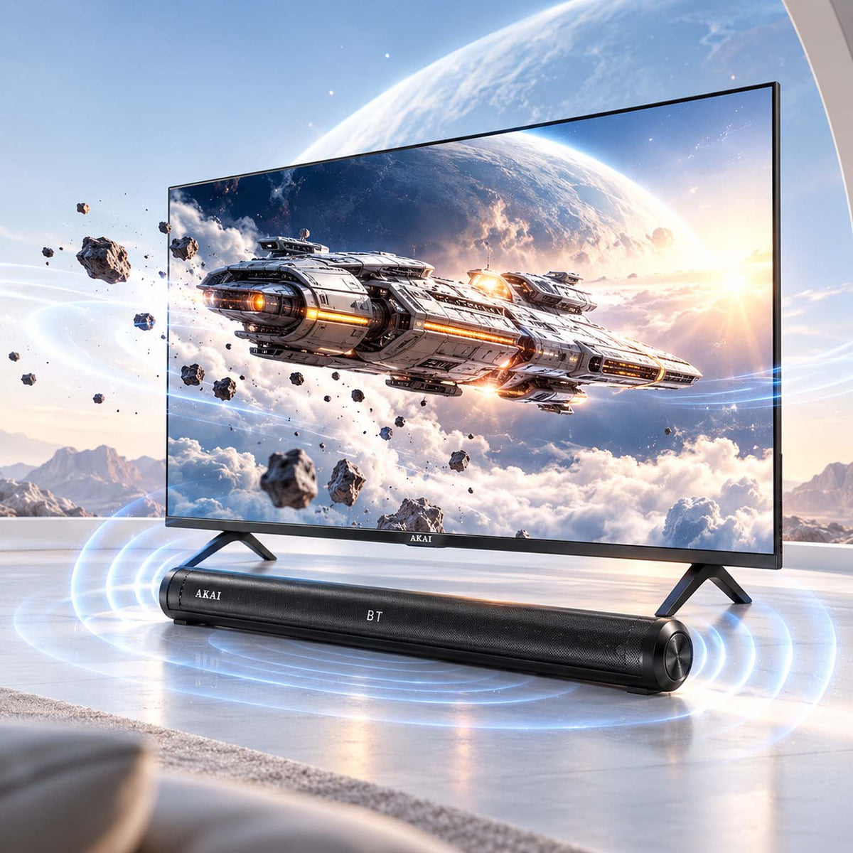AKAI 43" Smart Google TV + 60W Soundbar Combo