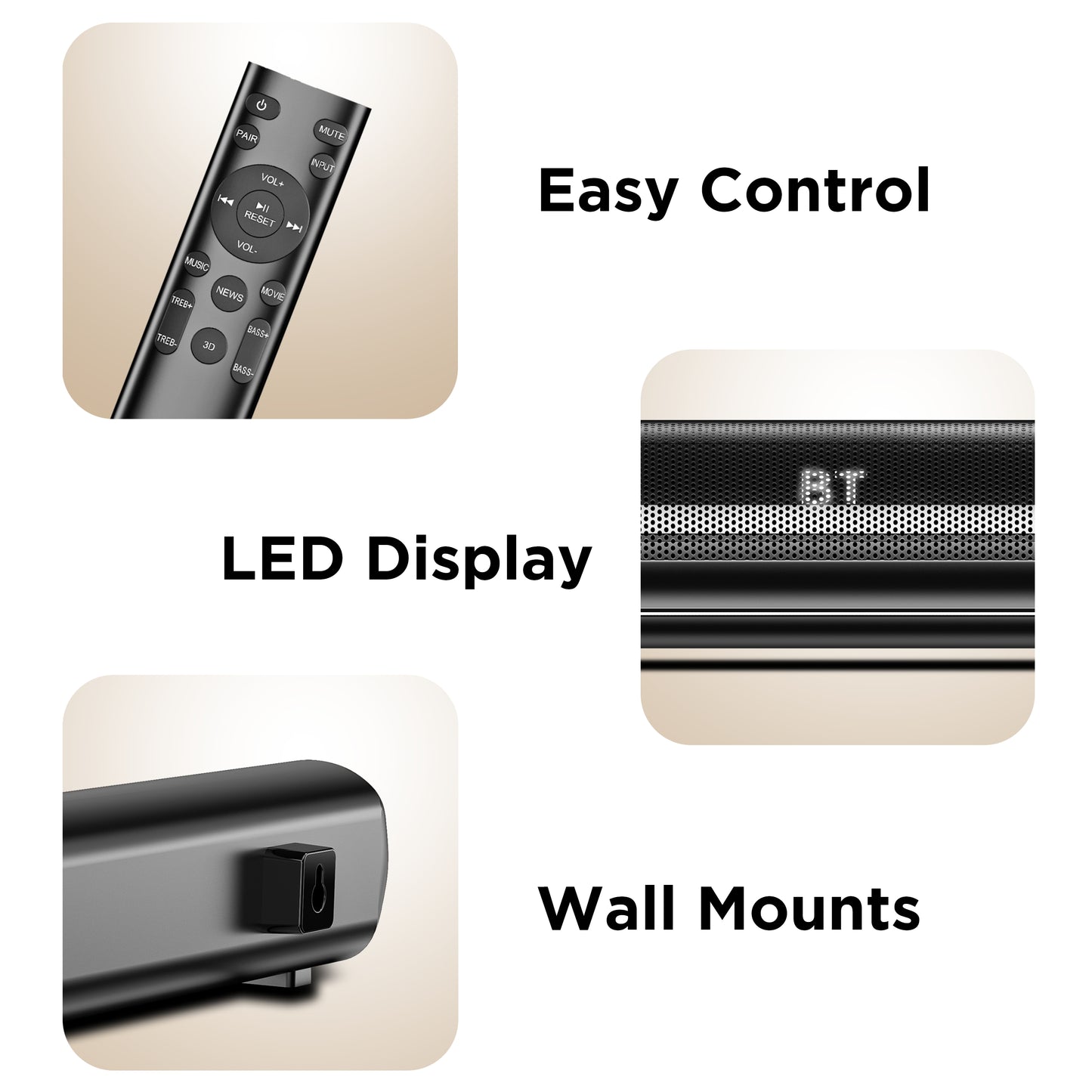 AKAI Soundbar Home Theatre 160W with Remote - 1 Year Warranty | 2.1 Channel Sound Bar with 6.5" Sub-Woofer | HDMI ARC, V5.3 Bluetooth, USB, Aux Input | Supports TV, PC & Smartphone (SB-160/SigmaX-160)