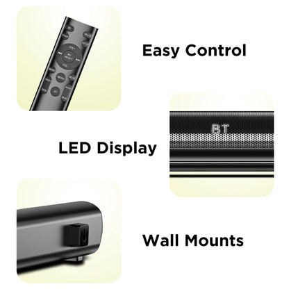 AKAI SB-120 Pro 2.1 Channel Soundbar Speaker with Wired Subwoofer |120W RMS |5.25'' Subwoofer | High Bass Performance |LED Display | Class D Amplifier