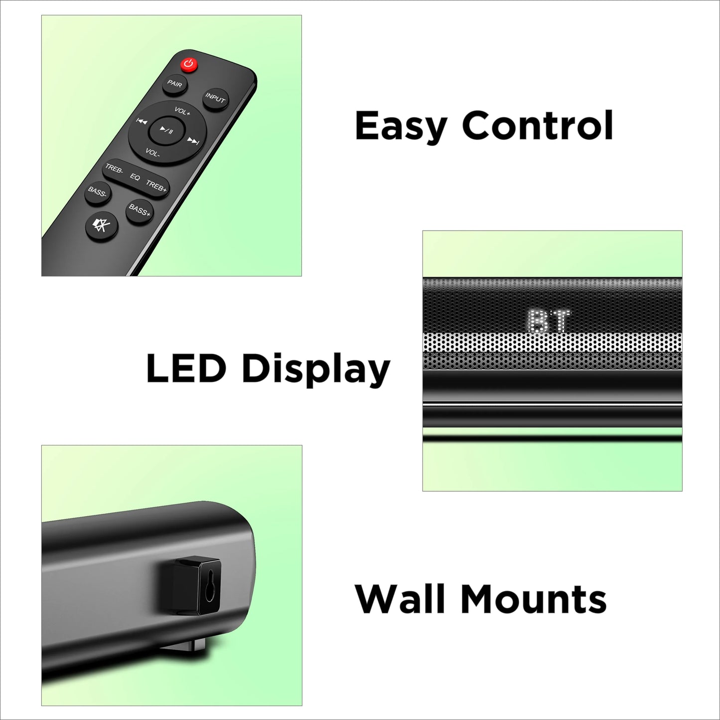 AKAI SB-100 2.1 Channel Soundbar Speaker with Wired Subwoofer |100W RMS |5.25'' Subwoofer | High Bass Performance |LED Display | Class D Amplifier
