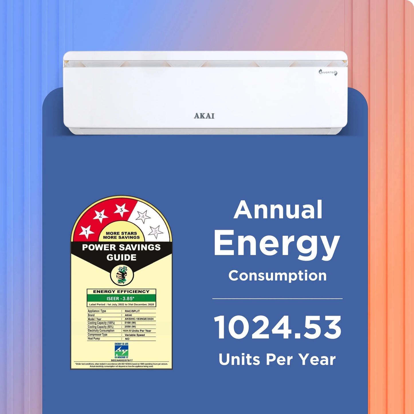 AKAI 1.5 Ton 3 Star Inverter Split AC, Hot and Cold, Kaashmir Series,AKSIHC-183NQE| AKAI India