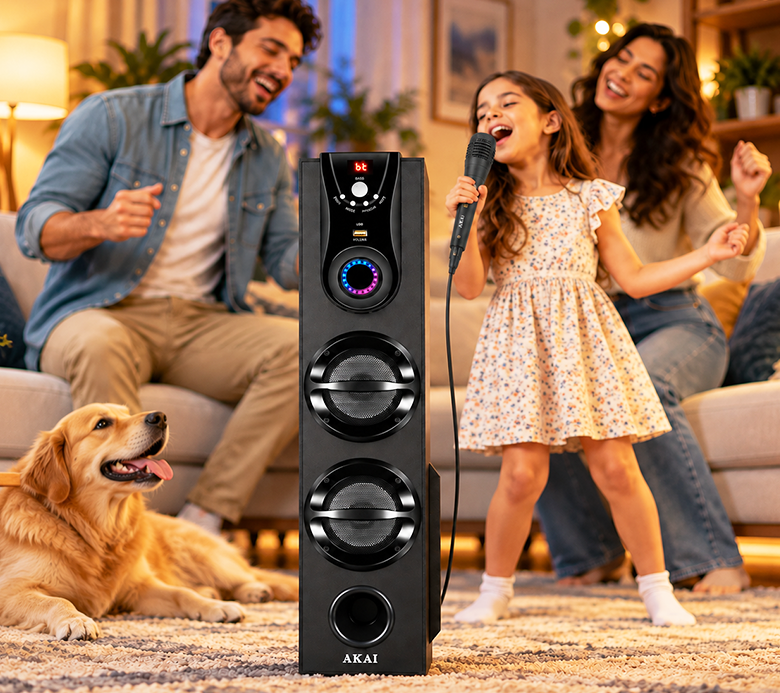 Karaoke-ready with wired mic