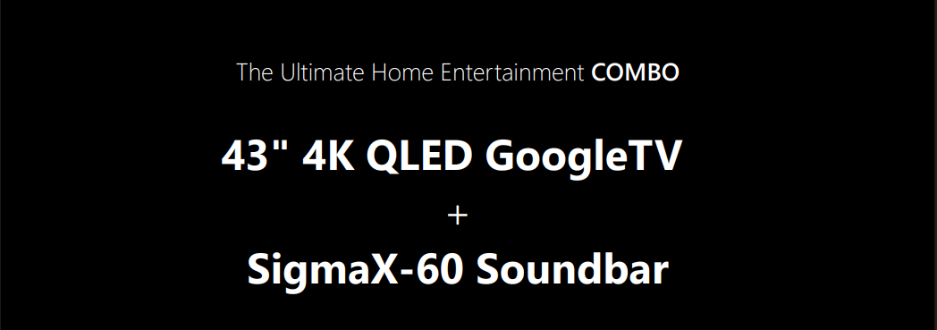 AKAI 43" 4K Ultra HD QLED Google TV + 60W Soundbar Combo