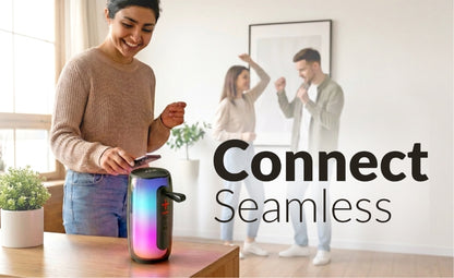 AKAI BD-24 24W RMS Bluetooth Speaker with RGB Lights | Portable Wireless Speaker with TWS, USB, Aux, TF Card | 3600 mAh Battery, 2.5 Inch Driver, Type-C Charging | Up to 5 Hours Playtime
