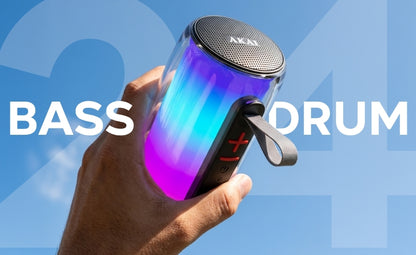 AKAI BD-24 24W RMS Bluetooth Speaker with RGB Lights | Portable Wireless Speaker with TWS, USB, Aux, TF Card | 3600 mAh Battery, 2.5 Inch Driver, Type-C Charging | Up to 5 Hours Playtime
