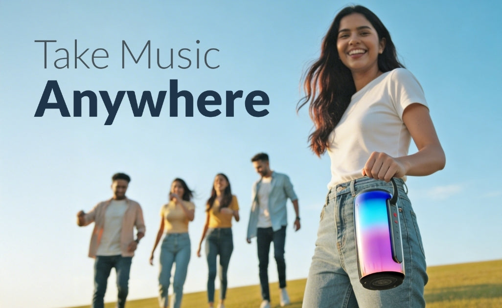 AKAI BD-24 24W RMS Bluetooth Speaker with RGB Lights | Portable Wireless Speaker with TWS, USB, Aux, TF Card | 3600 mAh Battery, 2.5 Inch Driver, Type-C Charging | Up to 5 Hours Playtime