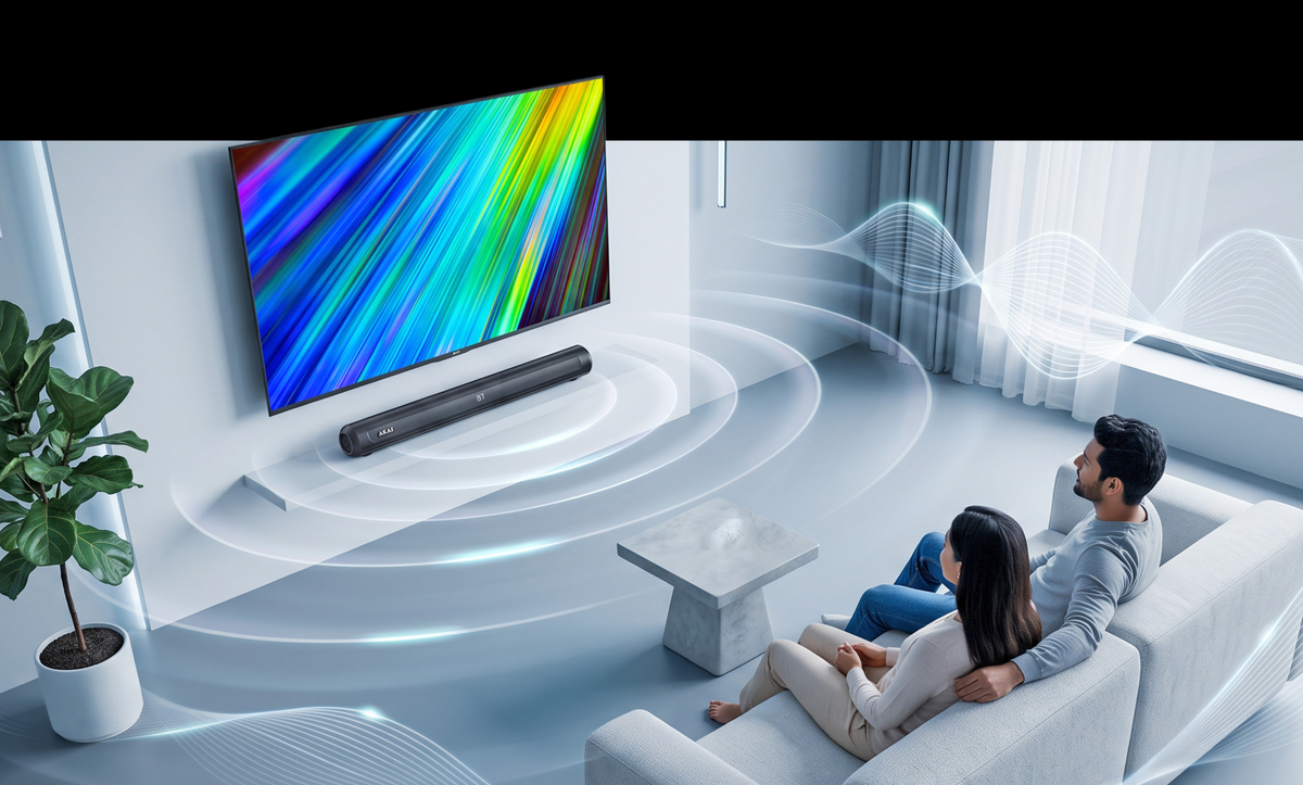 AKAI 43" 4K Ultra HD QLED Google TV + 60W Soundbar Combo